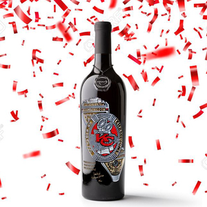 Mano’s Chiefs Championship Ring Engraved Wine Bottle